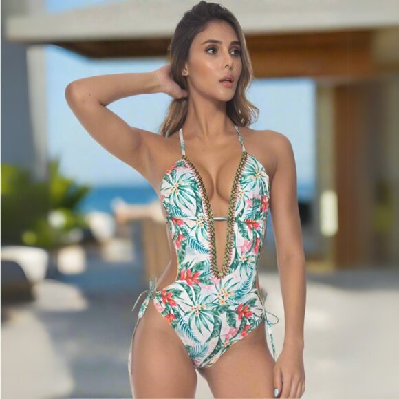NWT Sunshine Designer Luxury Monokini One Piece Swimsuit - Picture 1 of 3